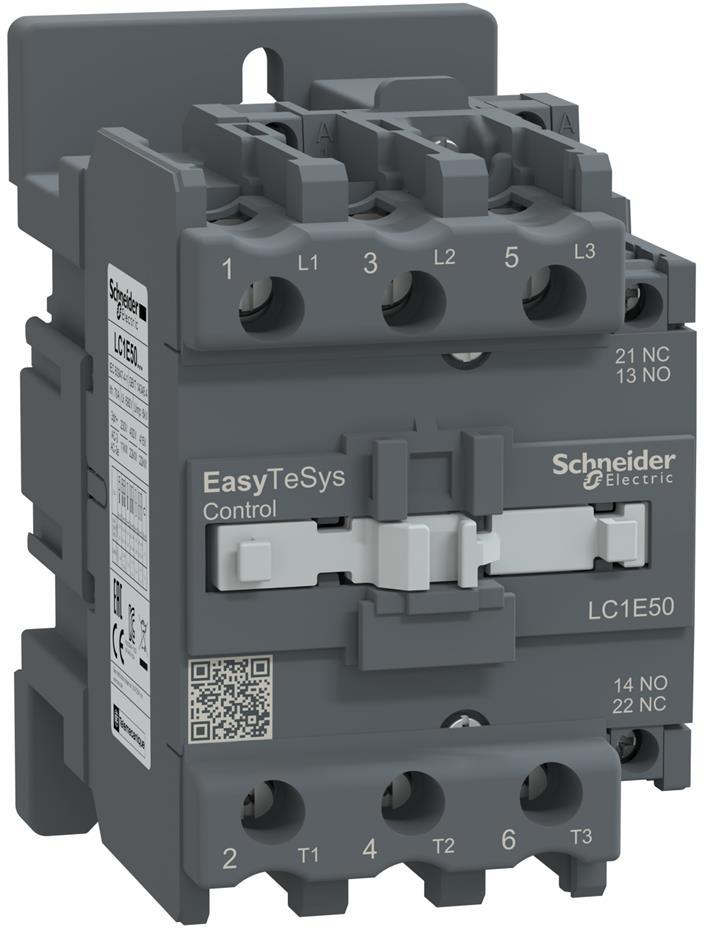 Контактор TeSys E 3P 22kW (50A AC-3) 1NO-1NC 220V 50Hz SE, SCHNEIDER ELECTRIC НИСКО НАПРЕЖЕНИЕ, LC1E50M5