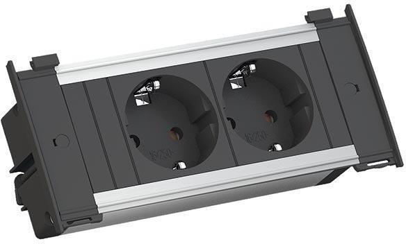 Модул за KAPSA XS с 2х Шуко, с кабел 2м, цвят Черен, Bachmann, BACHMANN, B927.200