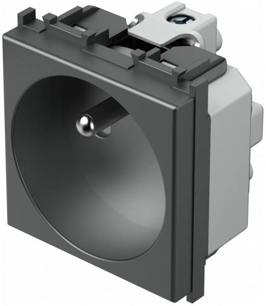 Контакт френски стандарт 2P+E 16A 2 мод. цвят Антрацит Modul TEM, VM40AT