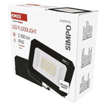 Прожектор LED 20W 4000K 2000lm 120° x 120° 25000h IP65 черен SIMPO EMOS