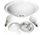 Плафон Virone CL/2xE27R-2 със сензор за движение и светлина, 2x LED крушки E27 10W 4000K включени, поликарбонатен дифузер, Бял, 300x96,8 мм