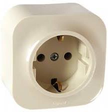 Контакт шуко ЕДИНИЧЕН IP21 открит монтаж цвят Крем Forix Legrand, LEGRAND, 782450