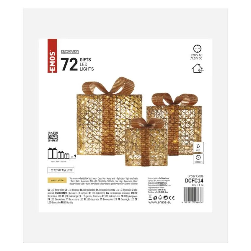 Декорация подарък 15х20х25см LED топла светлина 3 бр. IP20 FIGURES EMOS, DCFC14