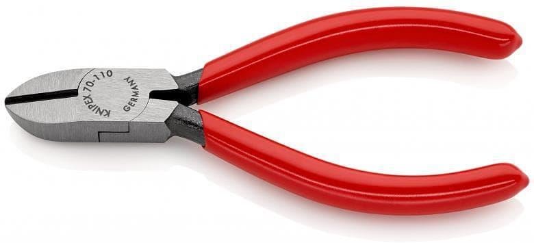 Клещи диагонални резачки, червена ръкохватка 110мм, Knipex - K7001110