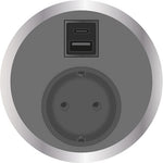 Модул Port El с 1х Шуко и USB тип A+C, цвят Сив, ABL, ABL Сърбия, 2F22F1A3