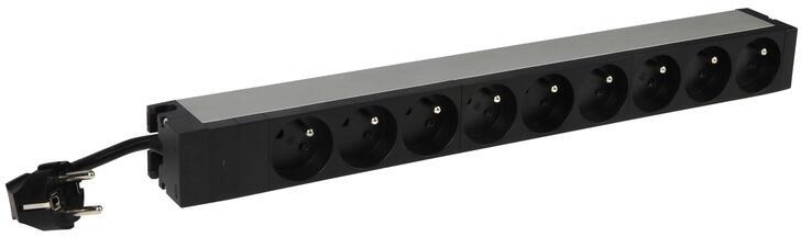 Разклонител PDU 19" 1U 9x ФРЕНСКИ стандарт с индикатор, с кабел 3m и щепсел универсален 16A, Legrand, LEGRAND, 646820