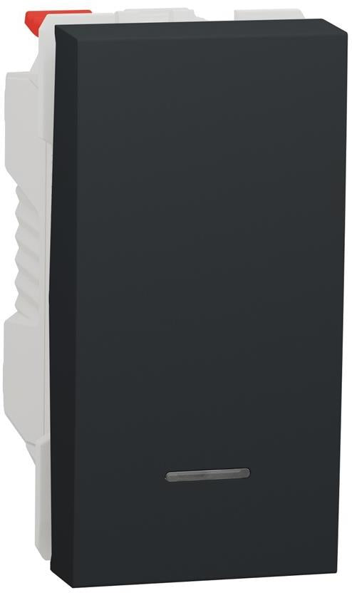 Бутон с индикатор 1 мод. цвят Антрацит Unica SE, SCHNEIDER ELECTRIC, NU310654N