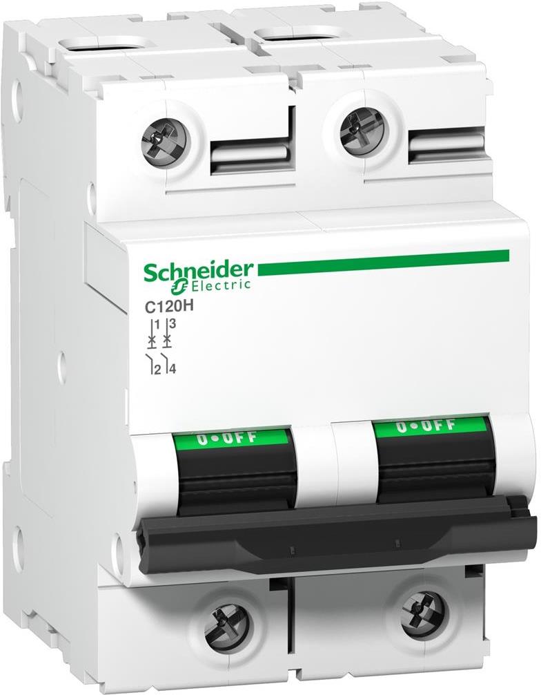 Автоматичен прекъсвач Acti 9 C120H 2P 100A крива C 15kA 3 мод. SE, SCHNEIDER ELECTRIC НИСКО НАПРЕЖЕНИЕ, A9N18458