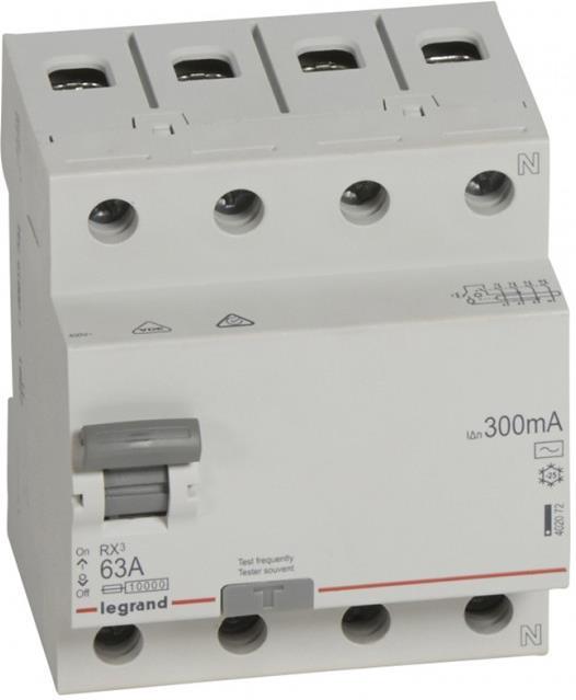 ДТЗ 4P 63A 300mА серия RX3 ID тип AC Legrand, LEGRAND НИСКО НАПРЕЖЕНИЕ, 402072