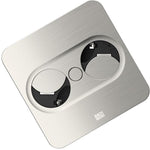 Модул TWIST 2 КВАДРАТЕН с 2х Шуко, с кабел 2м, цвят Инокс, Bachmann, BACHMANN, B946.001