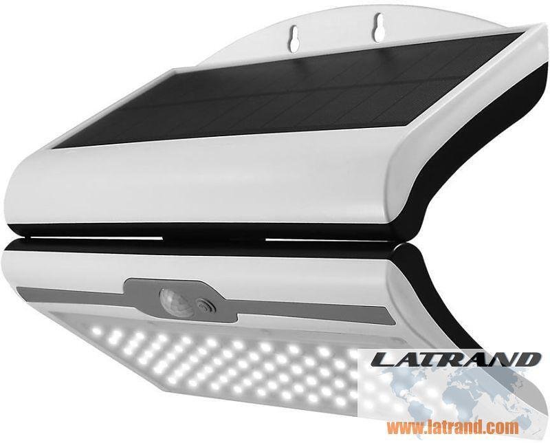 Прожектор LED 8W 4000K 800lm IP54 бял с датчик и соларен панел с батерия 2Ah Commel - C309-104