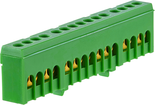 Клема изолирана ЗЕЛЕНА PE15H 15x16mm² IP20 63A 690V MOREK, MAD1015G15