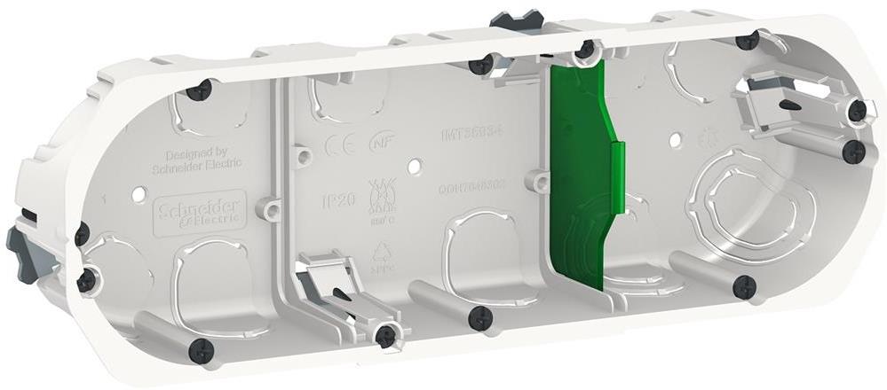 Конзолна кутия за гипсокартон 3х Ø67мм дълбочина 40мм SE, SCHNEIDER ELECTRIC, IMT35934