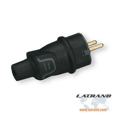 LEGRAND - 50342 Щепсел черен 2Р+Е 16А влагозащитен гумиран IP44