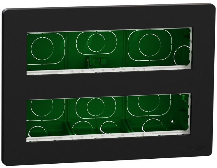 Моноблок за скрит монтаж 2x8 мод. цвят Антрацит Unica System+ SE, SCHNEIDER ELECTRIC, NU171854