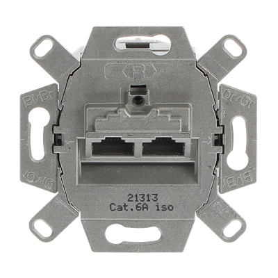 Розетка 2xRJ45 STP cat.6A 0218/12-101 ABB, 2CKA000230A0411