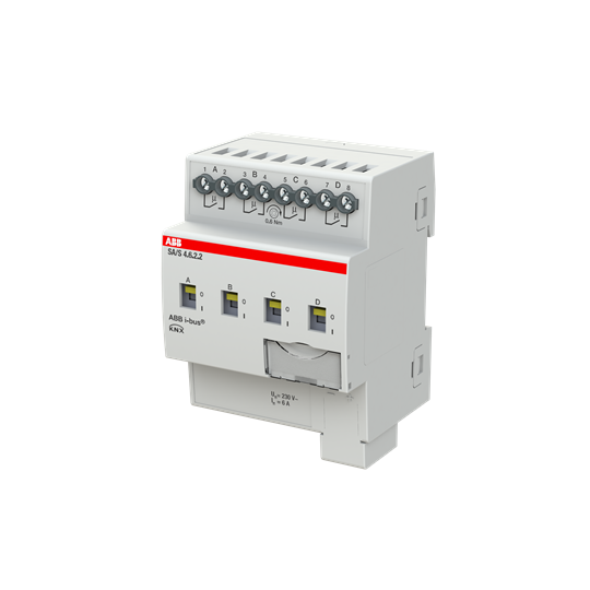 Актуатор изходи SA/S4.6.2.2 4х 230Vac 6A 4DIN KNX ABB, 2CDG110254R0011