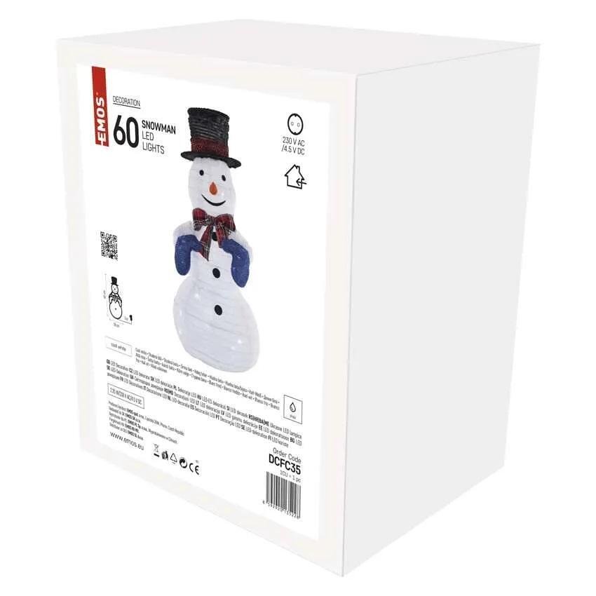 Декорация снежен човек 28х28х60см LED студена светлина IP44 FIGURES EMOS - DCFC35