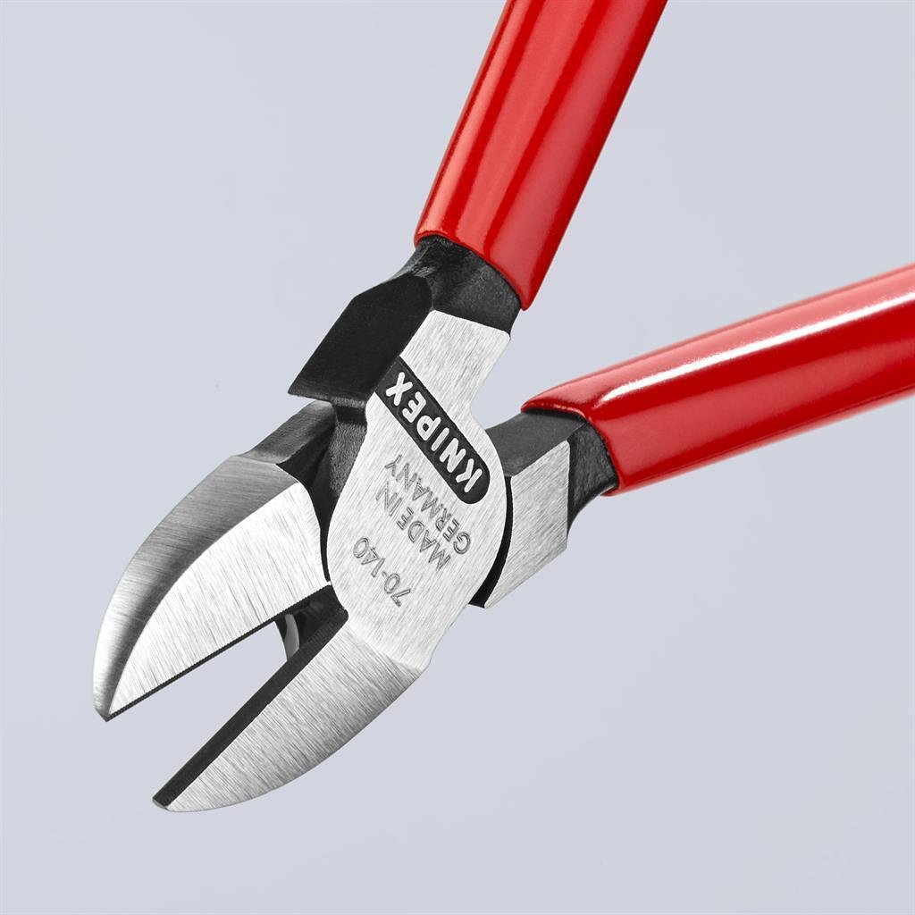 Клещи диагонални резачки, червена ръкохватка 140мм, Knipex - K7001140