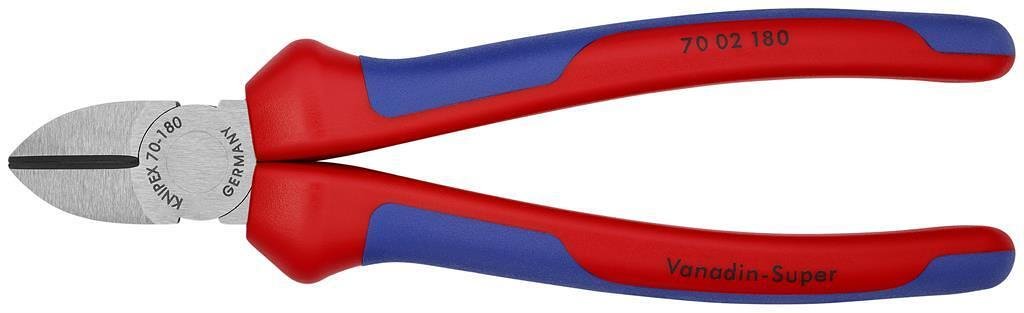 Клещи диагонални резачки, синьо-червена ръкохватка 180мм, Knipex - K7002180