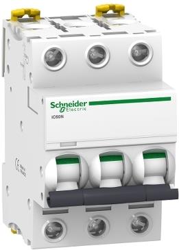 Автоматичен прекъсвач Acti 9 iC60N 3P 16A крива B 6kA SE, SCHNEIDER ELECTRIC НИСКО НАПРЕЖЕНИЕ, A9F73316
