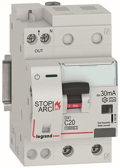 Автоматичен прекъсвач комбиниран AFDD серия DX3 STOP ARC 1P+ND крива C 20A  30MA, LEGRAND НИСКО НАПРЕЖЕНИЕ, 415968
