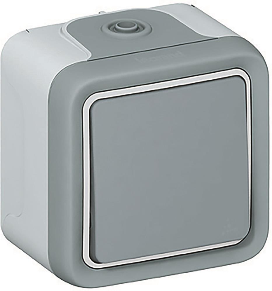 Бутон IP55 открит монтаж цвят Сив Plexo Legrand /до изчерпване/, LEGRAND, 69720