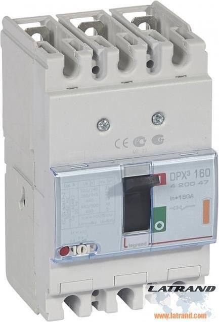 Автомат DPX3 160 TM 3P 160A 25кA регулируем (In x 0.8...1) Legrand - 420047