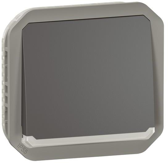 Бутон с подсветка механизъм цвят Антрацит IP55 Plexo New Legrand, LEGRAND, 69813L