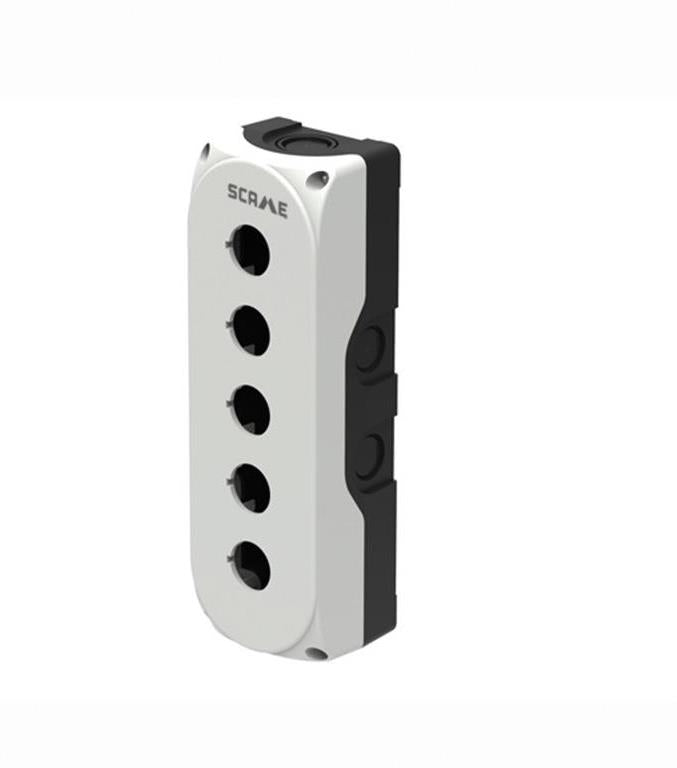 Бутониера празна с 5 отвора Ø22mm сива IP66 Compact Scame, SCAME, 590.PBG05