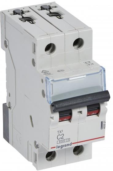 Автоматичен прекъсвач TX3 2P 2A крива С 6kA Legrand, LEGRAND НИСКО НАПРЕЖЕНИЕ, 403521