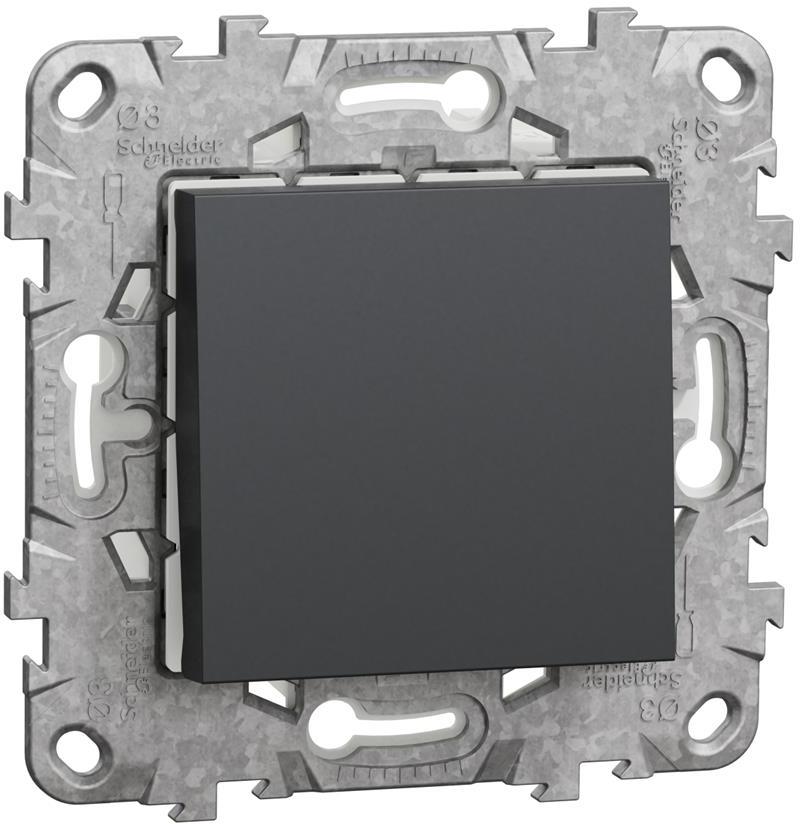 Девиаторен ключ IP44 с носеща рамка 2 мод. цвят Антрацит Unica SE, SCHNEIDER ELECTRIC, NU528254
