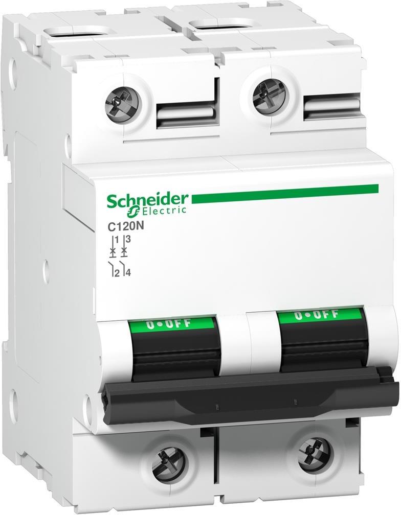 Автоматичен прекъсвач Acti 9 C120N 2P 80A крива C 10kA 3 мод. SE, SCHNEIDER ELECTRIC НИСКО НАПРЕЖЕНИЕ, A9N18361