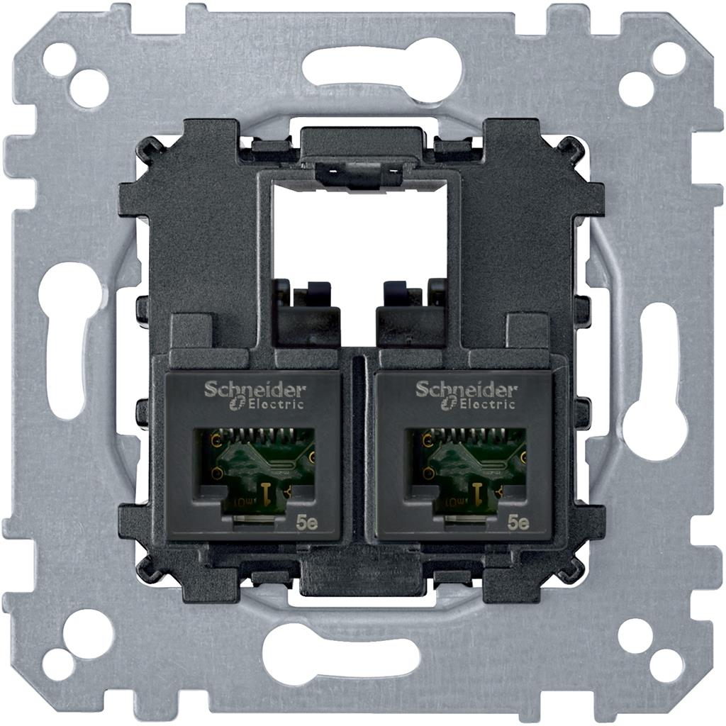 Компютърна розетка 2xRJ45 cat.5E UTP Merten SE, SCHNEIDER ELECTRIC, MTN4575-0002