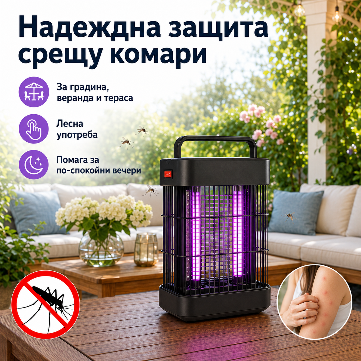 UV лампа против комари и насекоми Lumio MKE008 – 2×6W, до 50 м²