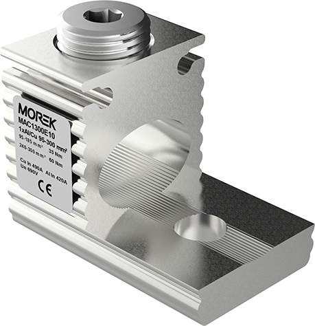 Неизолиран конектор към устройство OT300 1xAl/Cu 95-300 mm² h48mm 490A 690V MOREK, MAC1300E10