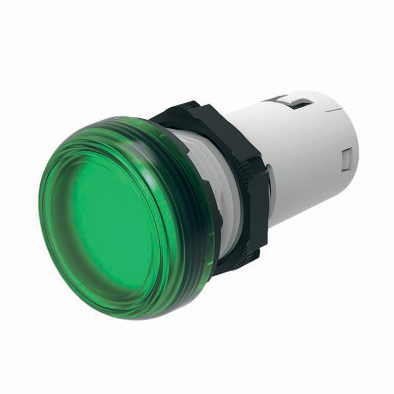 Сигнална лампа LED монолитна зелена 220...230Vac Ø22mm IP66 Compact Scame, SCAME, 590.PLM032
