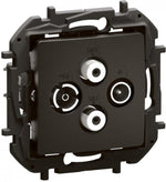 Розетка TV-R-SAT1-SAT2 индивидуална 1.5dB цвят Черен Niloe New Legrand, LEGRAND, NP4108BK