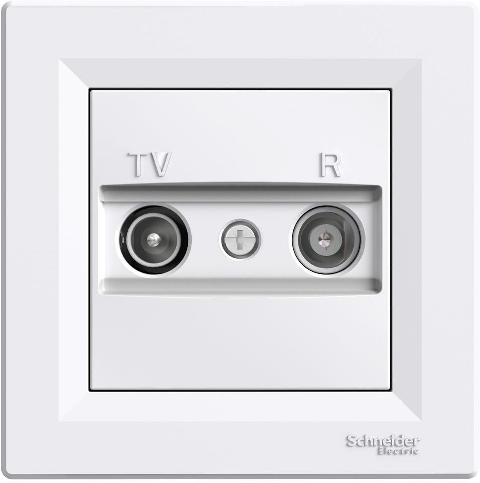Розетка TV/R преходна 4dB моноблок цвят Бял Asfora SE, SCHNEIDER ELECTRIC, EPH3300221