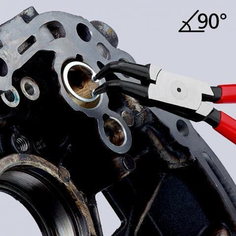 Зегер клещи под ъгъл 90°, Ø19-60мм, червена ръкохватка 170мм, Knipex - K4421J21