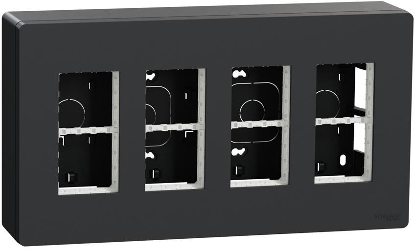 Моноблок за открит монтаж 4x4 мод. цвят Антрацит Unica System+ SE, SCHNEIDER ELECTRIC, NU124454