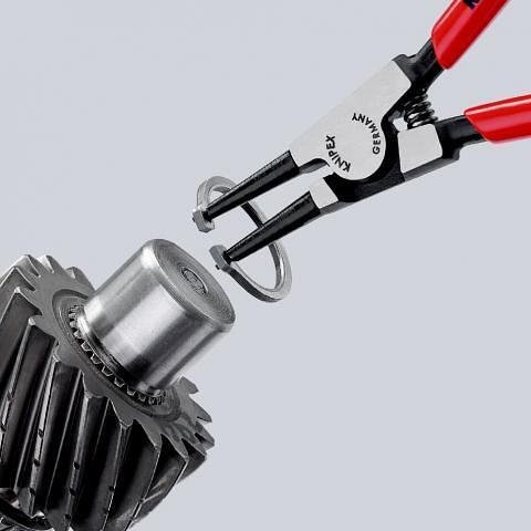 Зегер клещи, Ø10-25мм, червена ръкохватка 140мм, с отваряща пружина, Knipex - K4611A1
