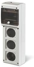 Табло за индустриални контакти и DIN модули IP66, UV, PG вход, серия BLOCK (6 DIN и 3х16A или 32A) Scame