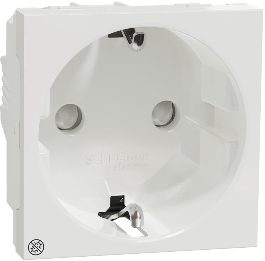 Контакт шуко с детска защита винт 2 мод. Антибактериален Unica SE, SCHNEIDER ELECTRIC, NU303720