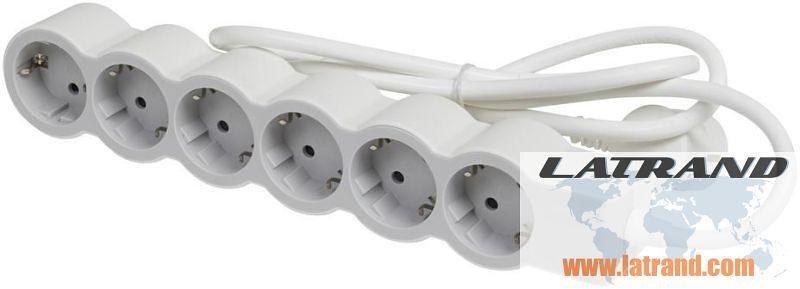Разклонител Legrand 694565 6x2P+E с кабел 3м Standart бял