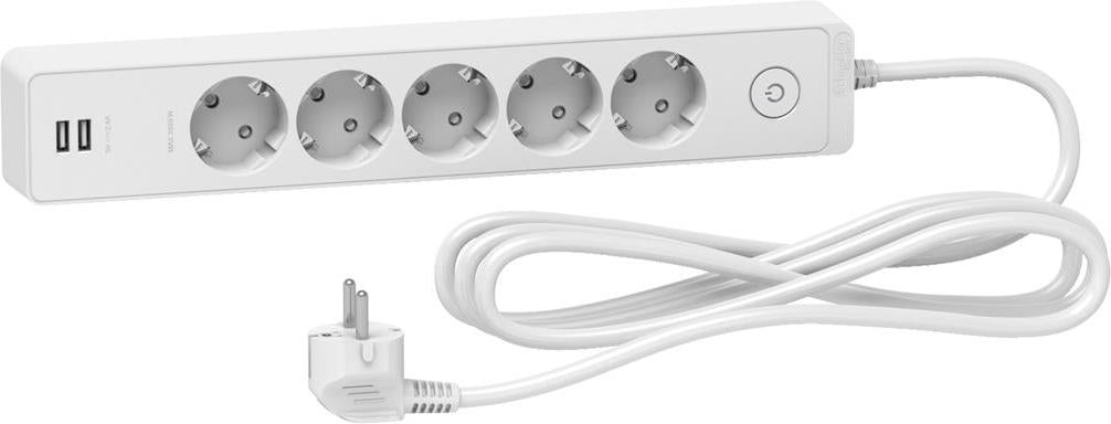 Разклонител бял 5 гнезда, 2xUSB 3 метра /1.5mm2 и ключ серия UNICA SE, SCHNEIDER ELECTRIC, ST945U3W