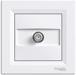 Розетка F конектор 1dB моноблок цвят Бял Asfora SE, SCHNEIDER ELECTRIC, EPH3700121