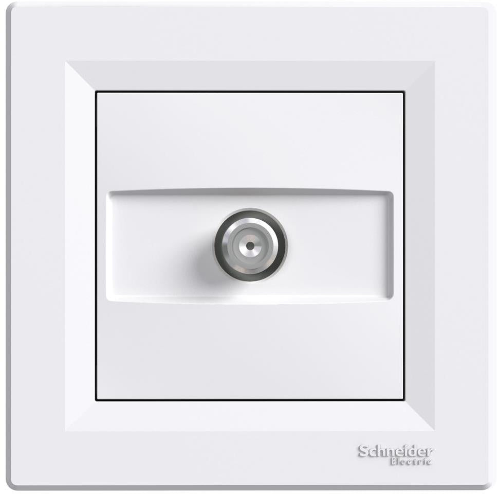 Розетка F конектор 1dB моноблок цвят Бял Asfora SE, SCHNEIDER ELECTRIC, EPH3700121