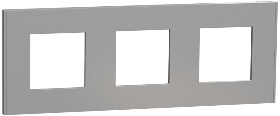 Лицева рамка 3х цвят Алуминий Unica Déco SE, SCHNEIDER ELECTRIC, NU600630