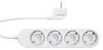 Разклонител БЯЛ 4x2P+E с кабел 1.5 метра / 3x1.5мм2 с мерител Shelly Power Strip 4 Gen4 - 070564, SHELLY, Shelly Power Strip 4 Gen4 W